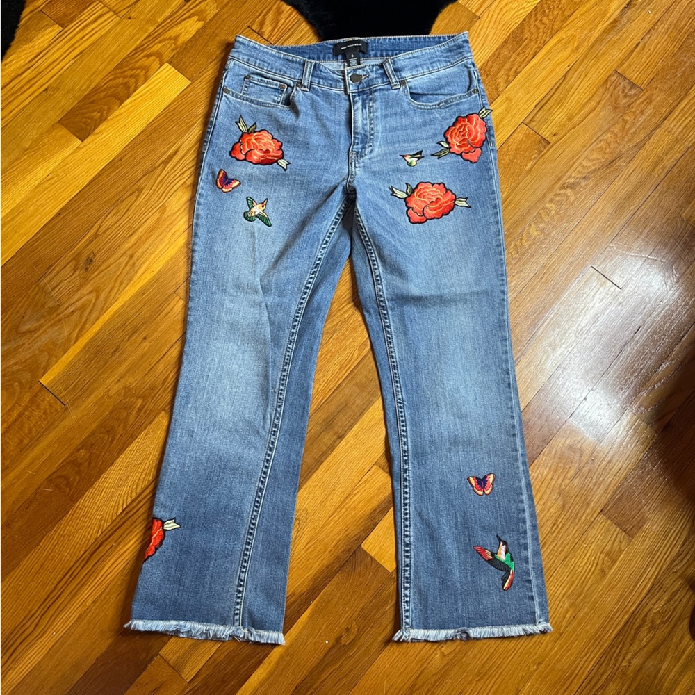Who What Wear Floral Tropical Patch Jeans Size 6